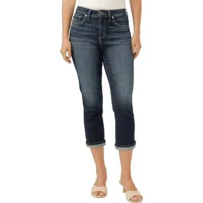 Silver Jeans Co. Avery Curvy High Waist Capri Jeans In Indigo