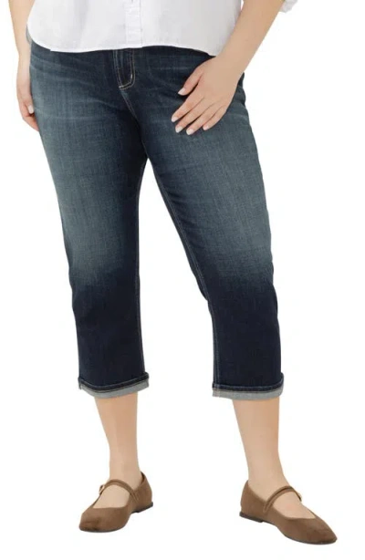 Silver Jeans Co. Avery Curvy High Waist Capri Jeans In Indigo