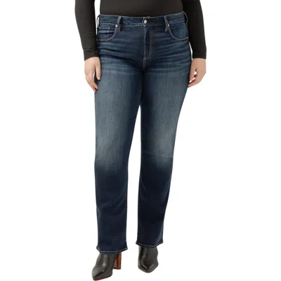 Silver Jeans Co. Avery Curvy High Waist Slim Bootcut Jeans In Indigo