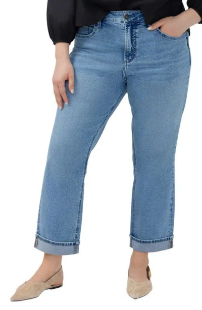 Silver Jeans Co. Avery Curvy High Waist Straight Leg Jeans In Yellow