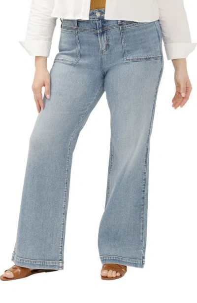 Silver Jeans Co. Avery Curvy Patch Pocket Wide Leg Trouser Jeans In Brown