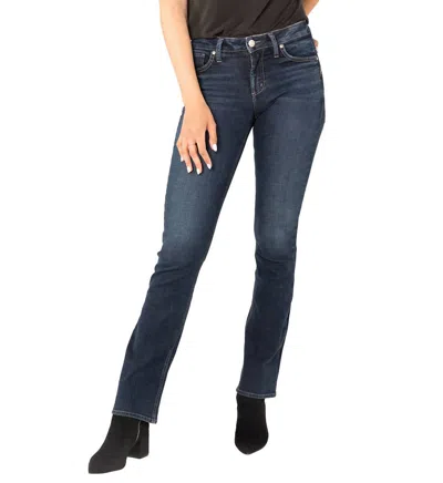 Silver Jeans Co. Avery High Rise Slim Boot Cut Jeans In Dark Wash In Blue