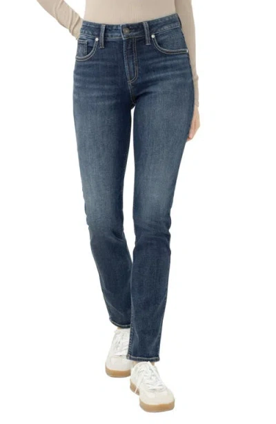 Silver Jeans Co. Avery High Waist Slim Straight Leg Jeans In Blue