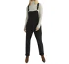 Silver Jeans Co. Baggy Ankle Straight Leg Denim Overalls In Black