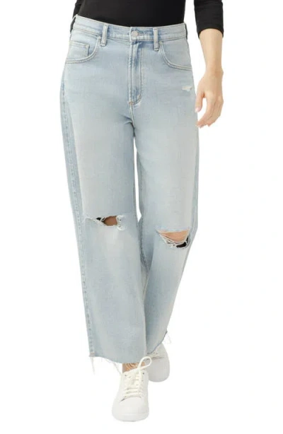 Silver Jeans Co. Be Easy Raw Hem Crop Wide Leg Jeans In Blue