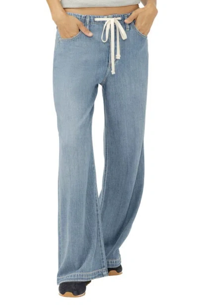Silver Jeans Co. Beach Wide Leg Drawstring Jeans In Blue