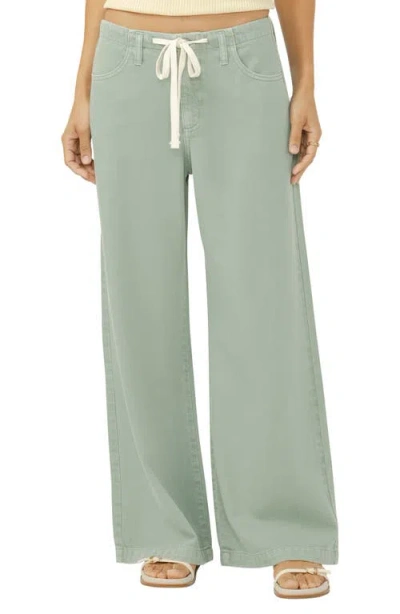 Silver Jeans Co. Beach Wide Leg Drawstring Jeans In Green