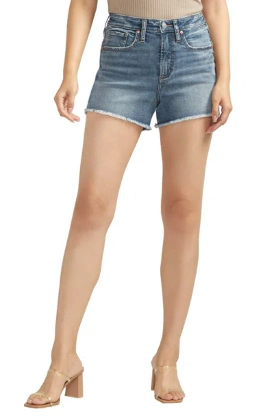 Silver Jeans Co. Beau Fray Hem Denim Shorts In Indigo