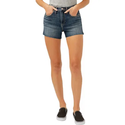 Silver Jeans Co. Beau Raw Hem High Waist Denim Shorts In Indigo