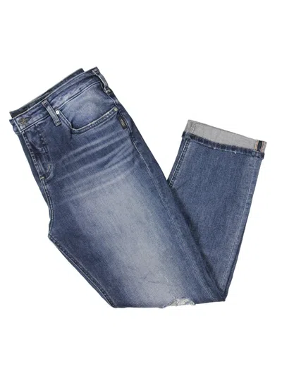 Silver Jeans Co. Beau Womens High Rise Slim Leg Boyfriend Jeans In Blue