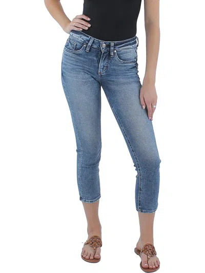 Silver Jeans Co. Britt Womens Low Rise Curvy Fit Capri Jeans In Multi
