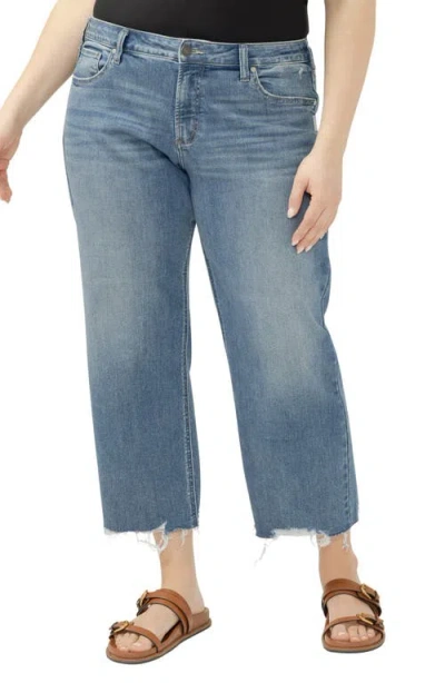 Silver Jeans Co. Chelsea Frayed Boyfriend Jeans In Blue