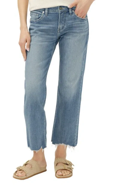Silver Jeans Co. Chelsea Frayed Boyfriend Jeans In Blue