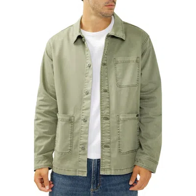 Silver Jeans Co. Cotton Twill Chore Jacket In Green