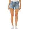 Silver Jeans Co. Curvy Frayed Exposed Button Denim Boyfriend Shorts In Indigo