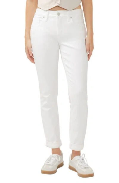 Silver Jeans Co. Curvy Mid Rise Boyfriend Jeans In White