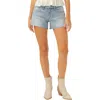 Silver Jeans Co. Curvy Raw Hem Mid Rise Denim Boyfriend Shorts In Indigo