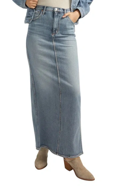 Silver Jeans Co. Denim Column Maxi Skirt In Indigo