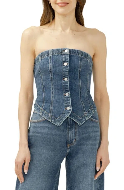 Silver Jeans Co. Denim Corset Top In Blue