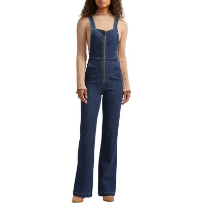 Silver Jeans Co. Denim Flared Overalls In Indigo