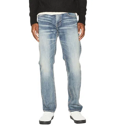 Silver Jeans Co. Eddie Straight Leg Jeans In Light Wash In Blue