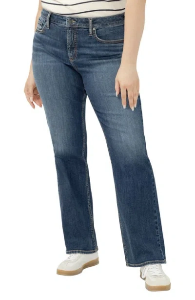 Silver Jeans Co. Plus Size Elyse Mid Rise Comfort Fit Bootcut Jeans In Blue