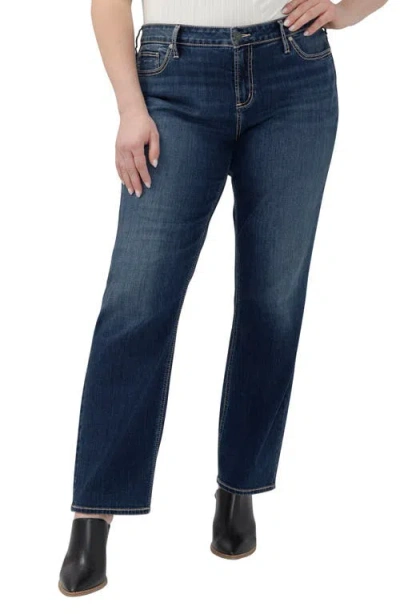 Silver Jeans Co. Plus Size Elyse Comfort Fit Straight Jeans In Blue