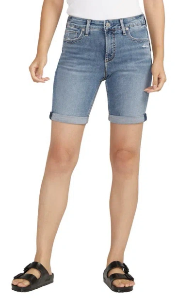 Silver Jeans Co. Elyse Comfort Fit Bermuda Shorts In Indigo