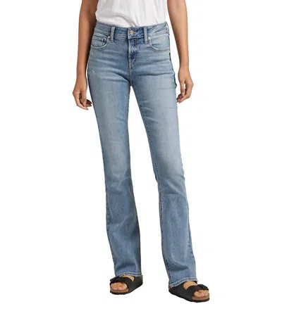 Silver Jeans Co. Elyse Comfort Fit Mid Rise Slim Boot Cut Jeans In Light Wash In Blue