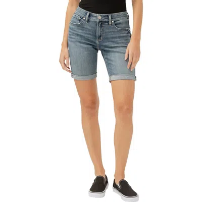 Silver Jeans Co. Elyse Curvy Denim Bermuda Shorts In Indigo