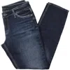 Silver Jeans Co. Elyse Curvy Fit Womens Mid Rise Dark Wash Straight Leg Pants In Multi