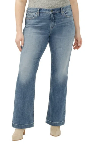 Silver Jeans Co. Elyse Curvy Mid Rise Bootcut Jeans In Blue