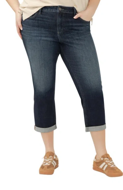 Silver Jeans Co. Elyse Curvy Mid Rise Capri Jeans In Indigo