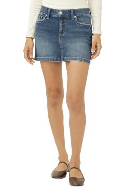 Silver Jeans Co. Elyse Denim Miniskirt In Blue