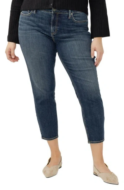 Silver Jeans Co. Elyse Mid Rise Skinny Jeans In Blue