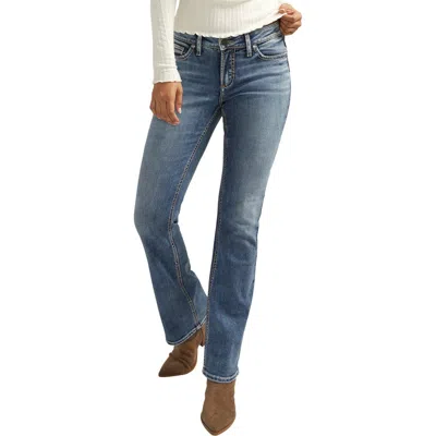 Silver Jeans Co. Elyse Mid Rise Slim Bootcut Jeans In Indigo
