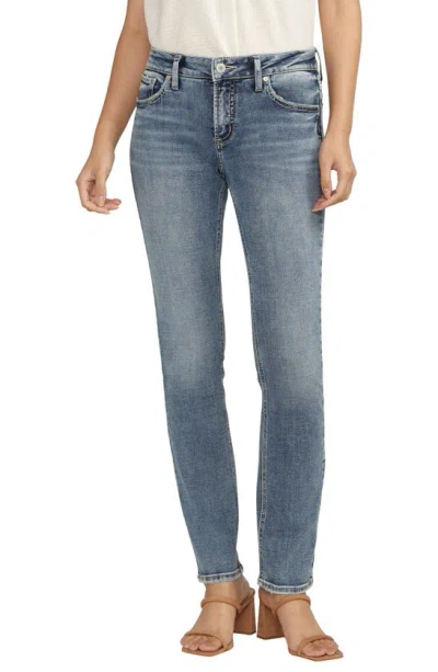 Silver Jeans Co. Elyse Mid Rise Straight Leg Jeans In Indigo