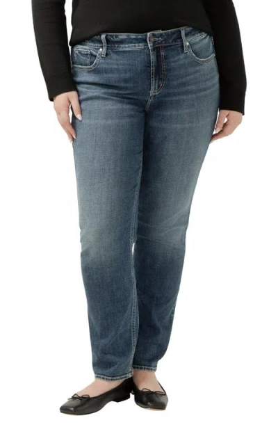 Silver Jeans Co. Elyse Mid Rise Straight Leg Jeans In Indigo