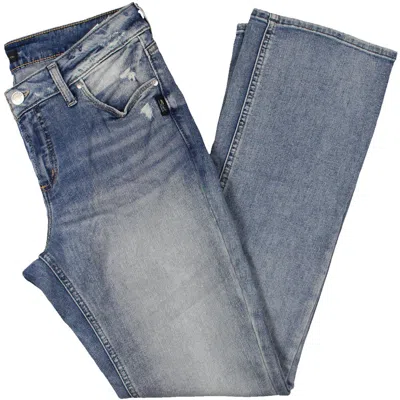 Silver Jeans Co. Elyse Slim Boot Womens Distressed Mid Rise Bootcut Pants In Multi