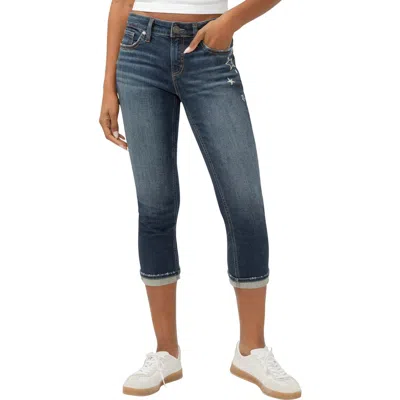 Silver Jeans Co. Elyse Star Embroidered Capri Jeans