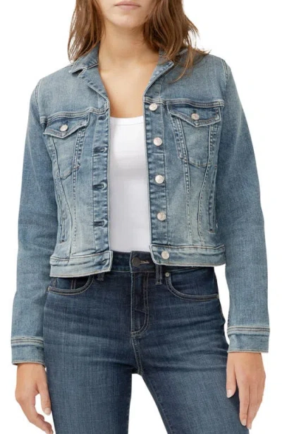 Silver Jeans Co. Fitted Denim Trucker Jacket In Indigo