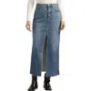 Silver Jeans Co. Front Slit Denim Midi Skirt In Indigo