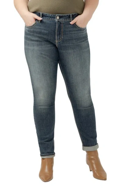 Silver Jeans Co. Plus Size Girlfriend Mid Rise Skinny Leg Jeans In Indigo