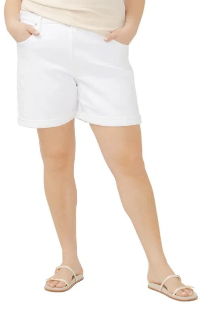Silver Jeans Co. High Waist Denim Boyfriend Shorts In White