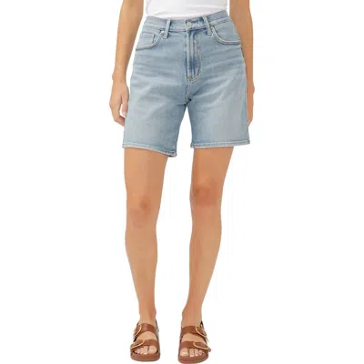 Silver Jeans Co. High Waist Long Denim Shorts In Indigo