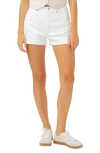 Silver Jeans Co. High Waist Relaxed Denim Boyfriend Shorts In White