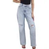 Silver Jeans Co. Highly Desirable Trouser Womens Distressed Denim Straight Leg Jeans In Blue