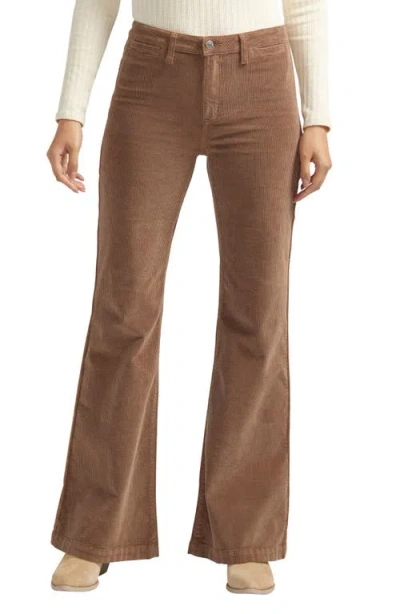 Silver Jeans Co. Women's Isbister High Rise Flare Leg Corduroy Pant In Mink Beige