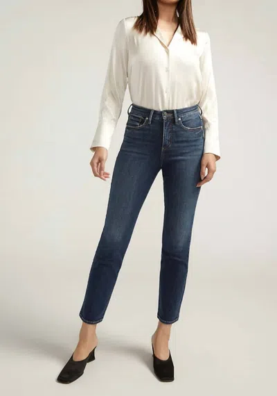 Silver Jeans Co. Isbister High Rise Straight Leg Jean 31" Inseam In Indigo In Multi