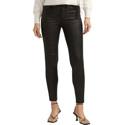 Silver Jeans Co. Isbister High Waist Coated Skinny Pants In Black